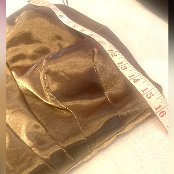 Simon Chang Rouched Bustier Corset Cami Green Gold Shimmer Size 6 - Picture 15 of 15